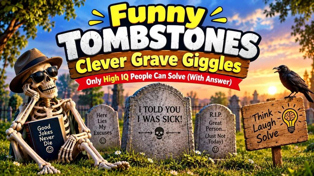 Funny Tombstones Clever Grave Giggles with laugh clouds