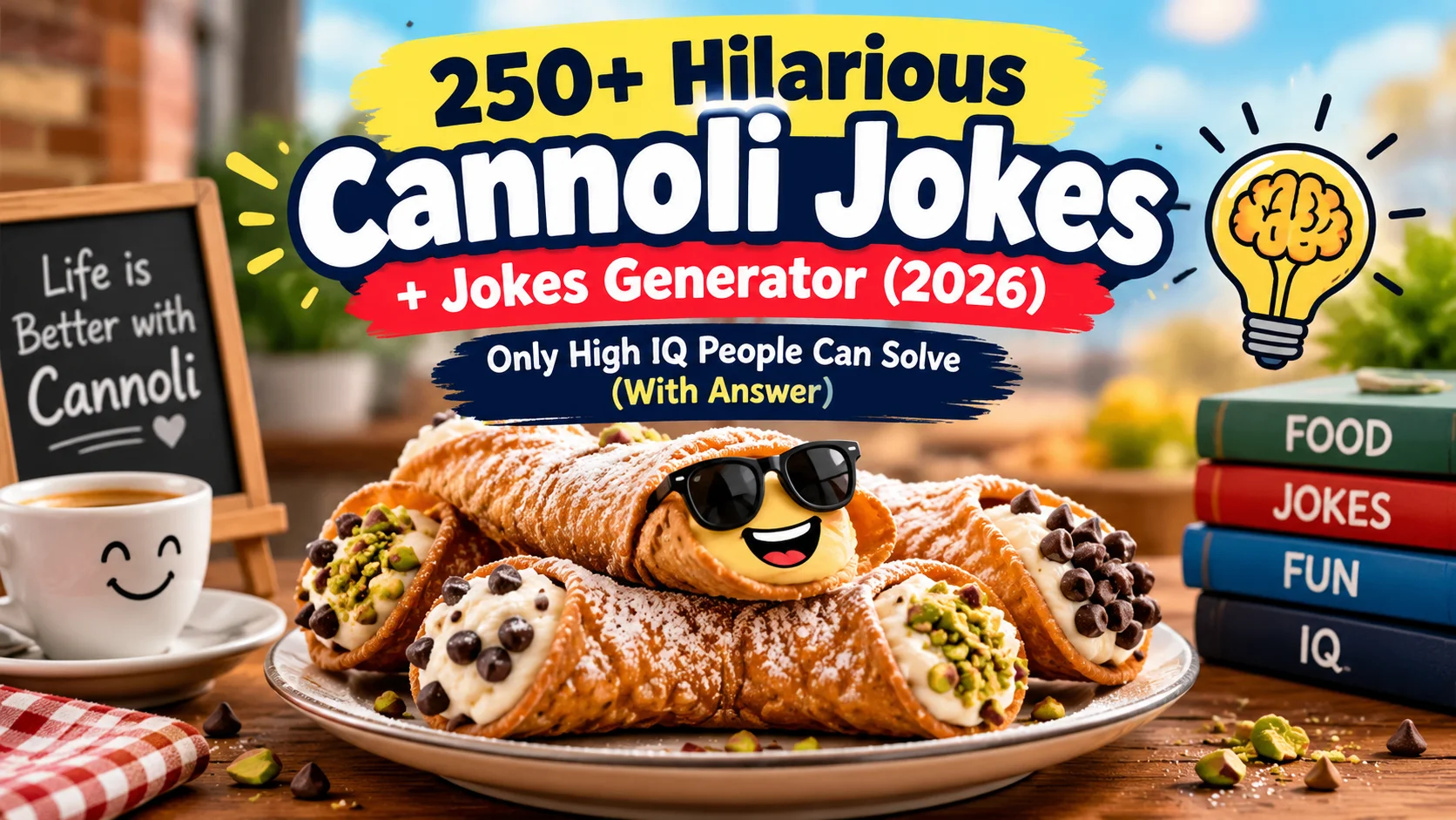 Hilarious Cannoli Jokes with laugh clouds