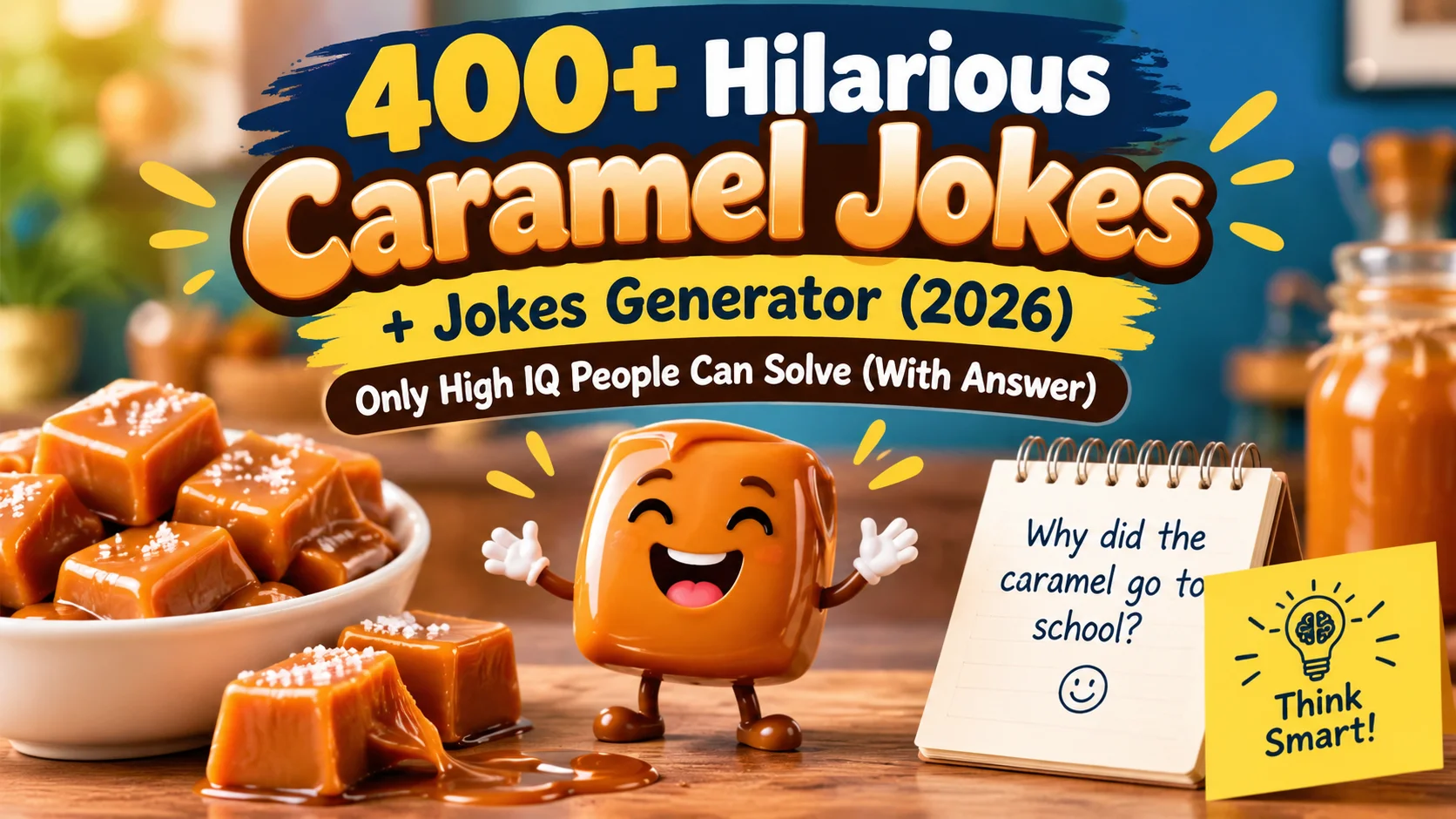 Hilarious Caramel Jokes with laugh clouds