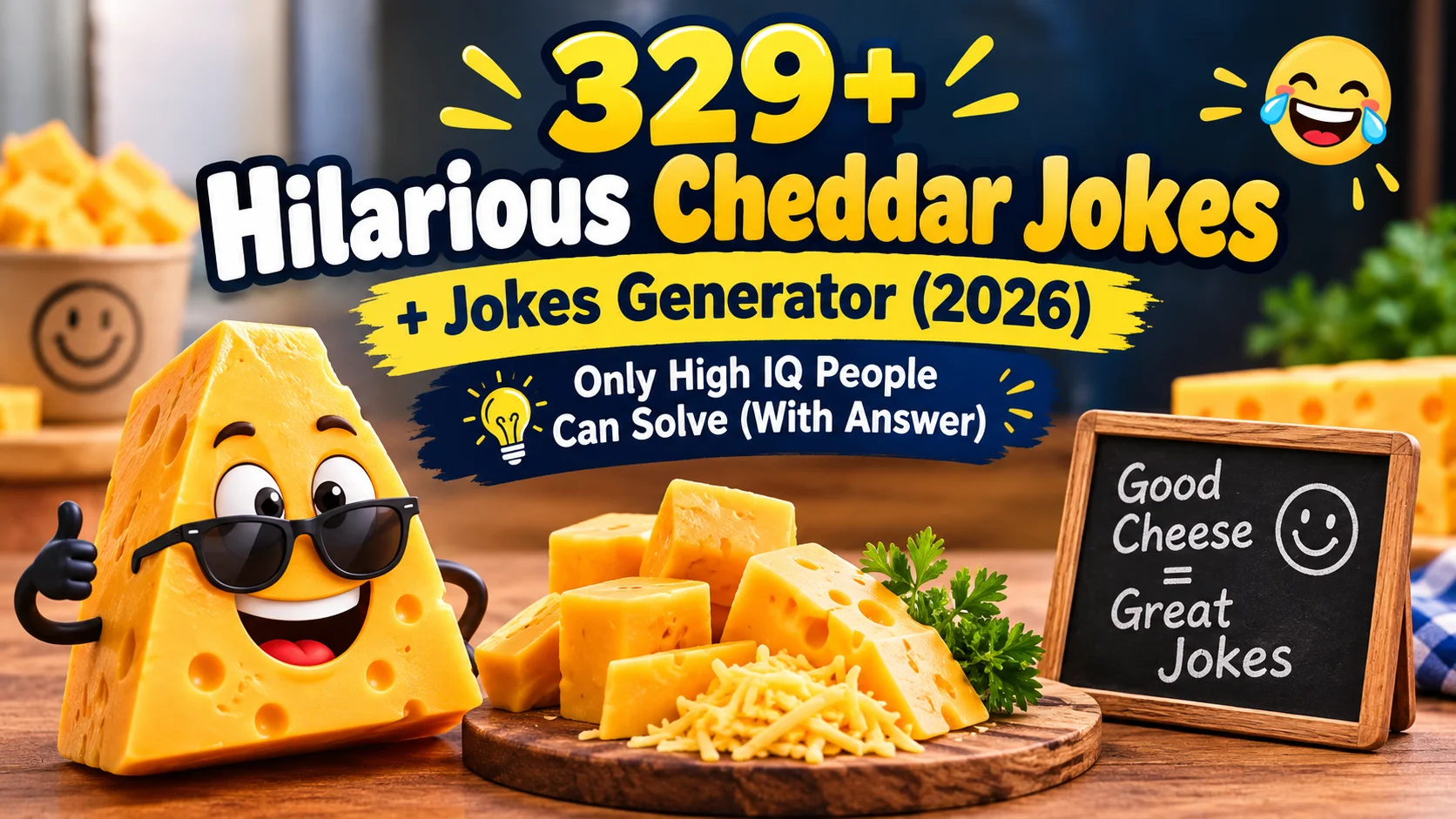 Hilarious Cheddar Jokes with laugh clouds