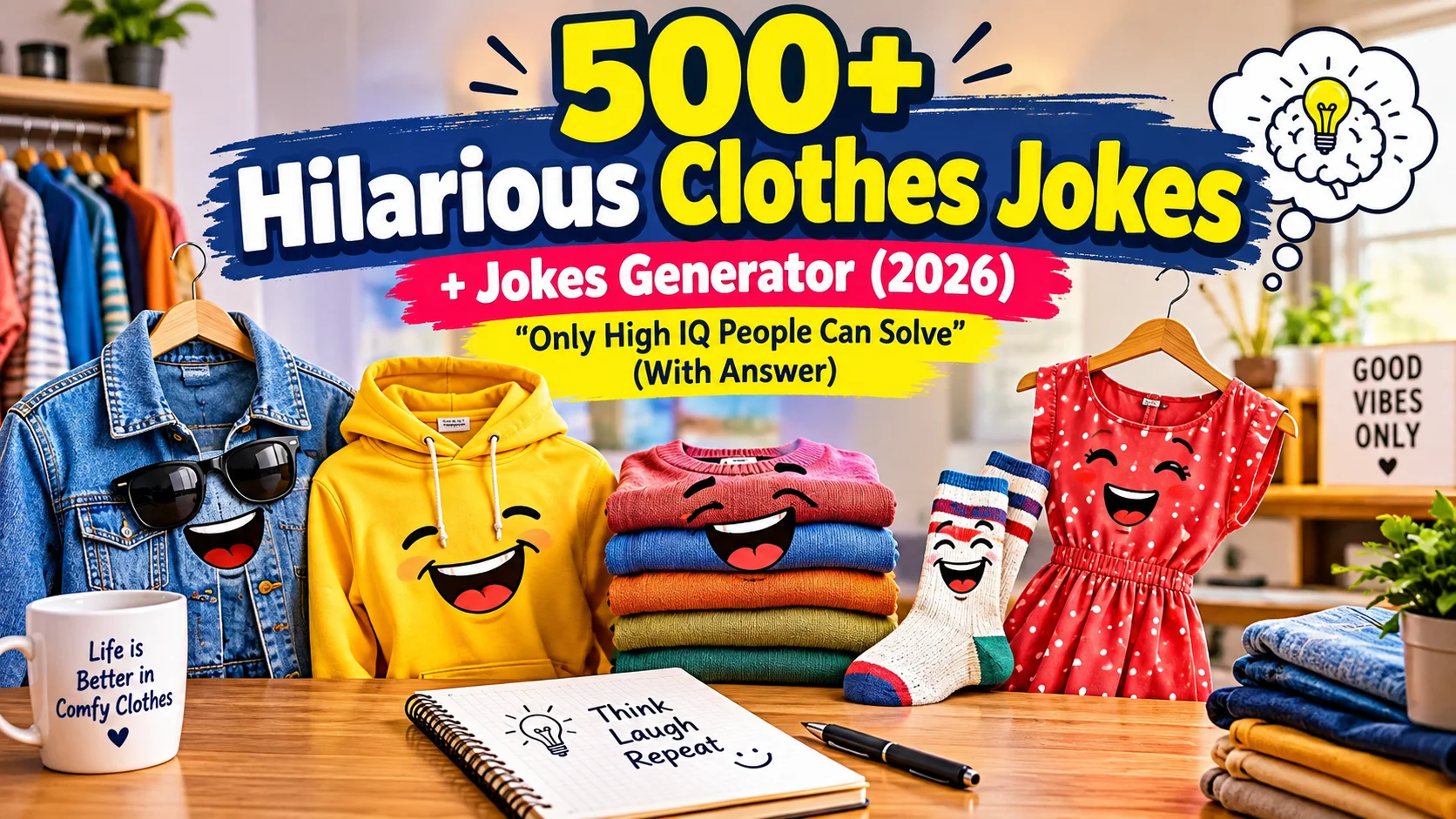 Hilarious Clothes Jokes with laugh clouds