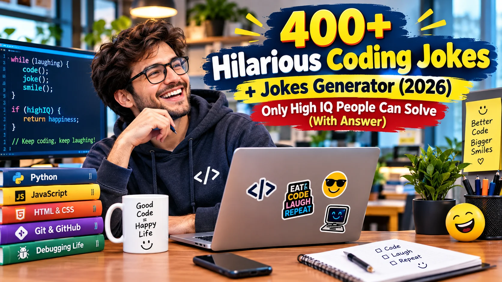 Hilarious Coding Jokes with laugh clouds