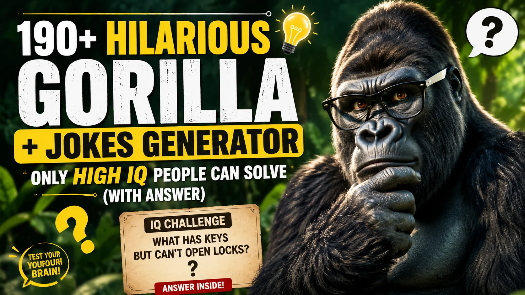 Hilarious Gorilla jokes with laugh clouds