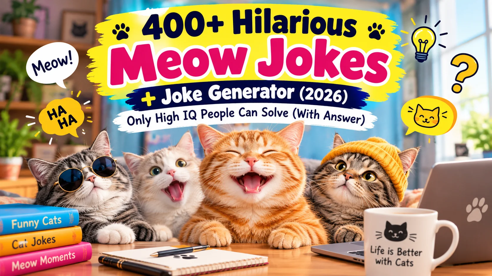 Hilarious Meow Jokes with Laugh clouds