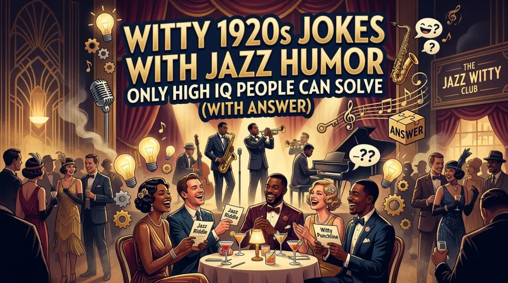 Witty 1920s Jokes With Jazz Humor With Laugh Clouds