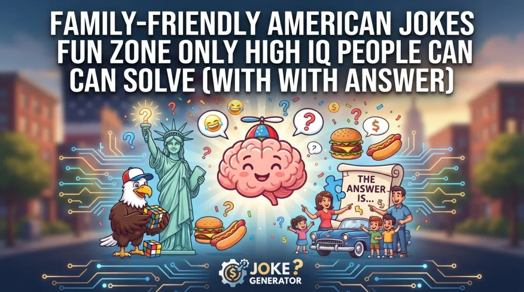 Family-Friendly American Jokes Fun Zone With Laugh Clouds